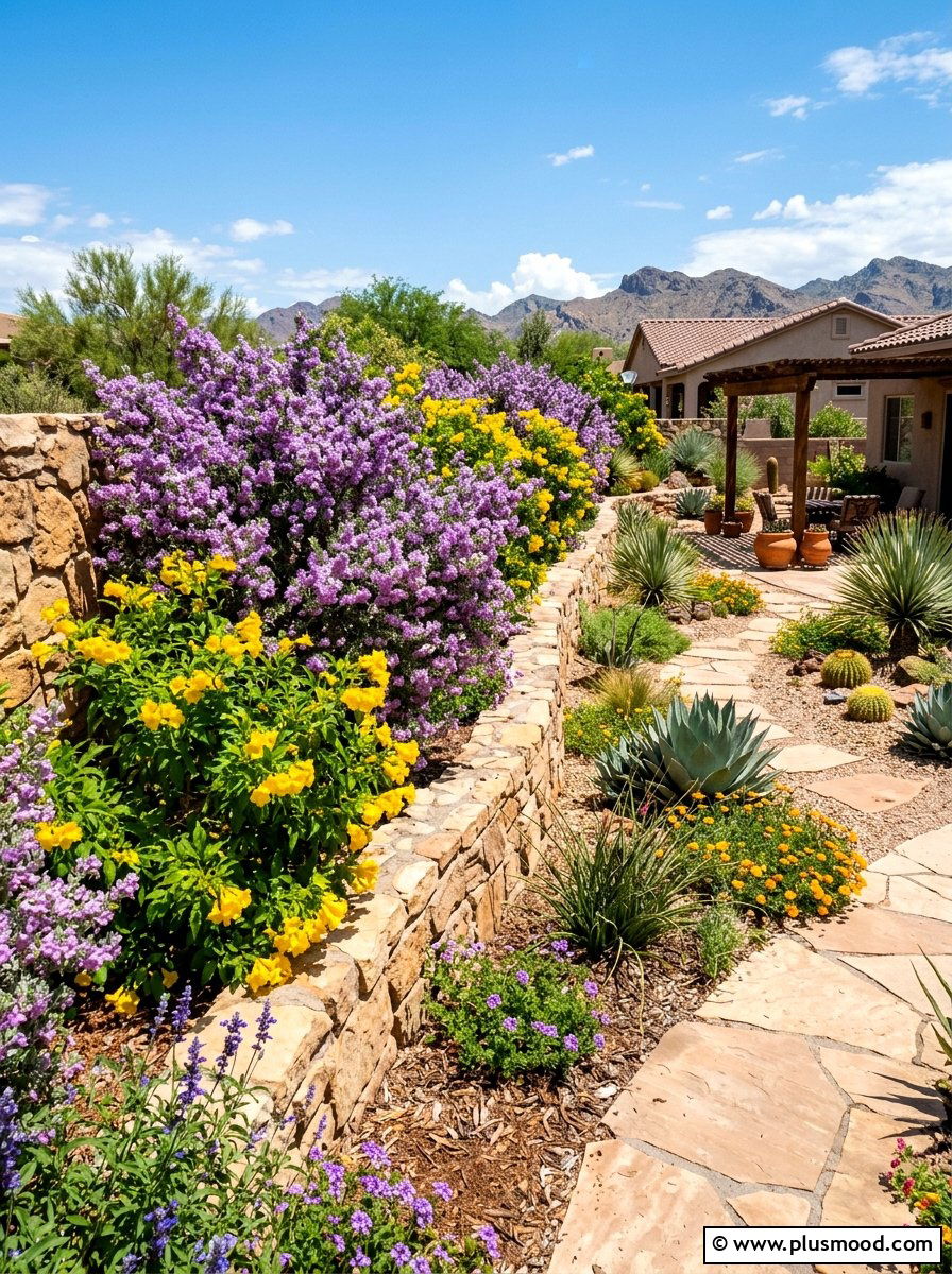 Colorful desert shrubs - 25 summer desert landscaping ideas