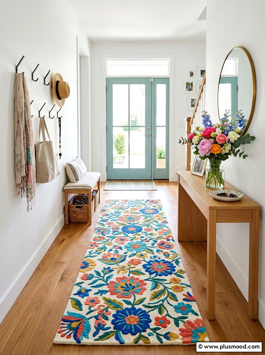 Colorful entryway rugs - 25 simple summer decorating ideas
