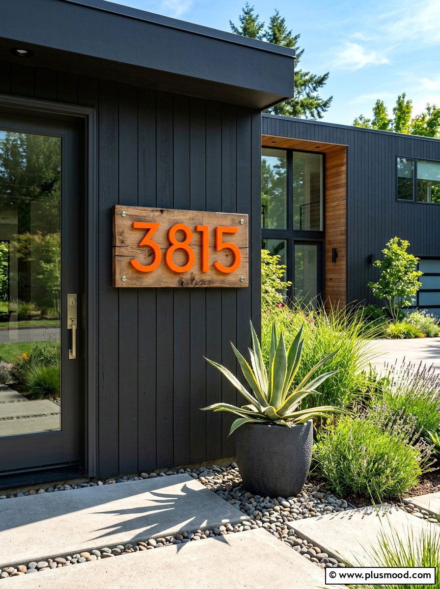 Colorful house numbers - 25 summer colorful curb appeal ideas