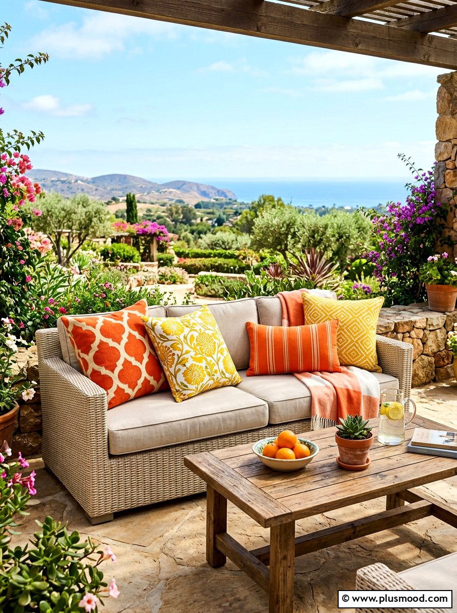 Colorful outdoor pillows - 25 late summer backyard ideas