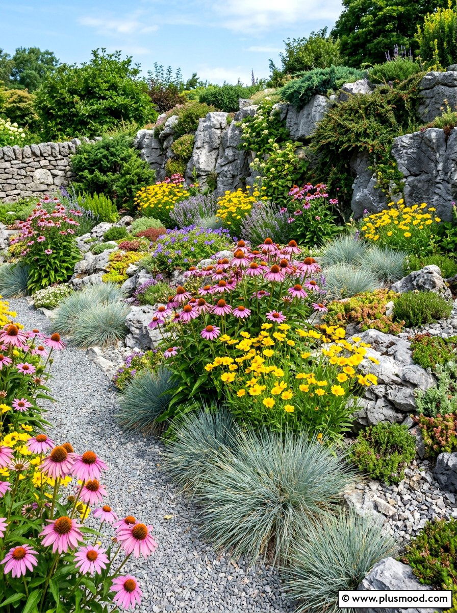 Colorful perennial rock garden - 25 summer rock garden ideas