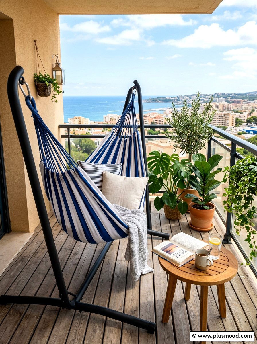 Comfortable Balcony Hammock - 25 summer balcony patio ideas
