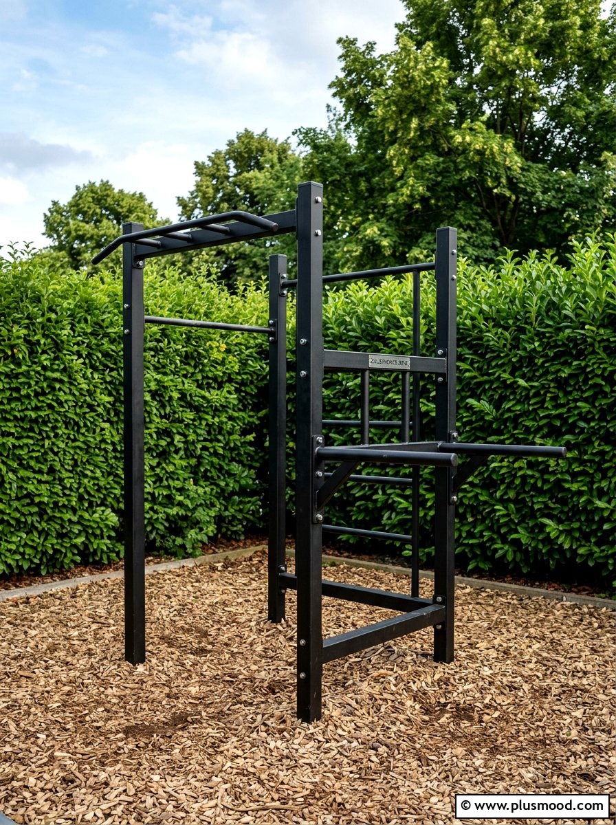 Compact Calisthenics Station - 25 small backyard ideas with outdoor gym