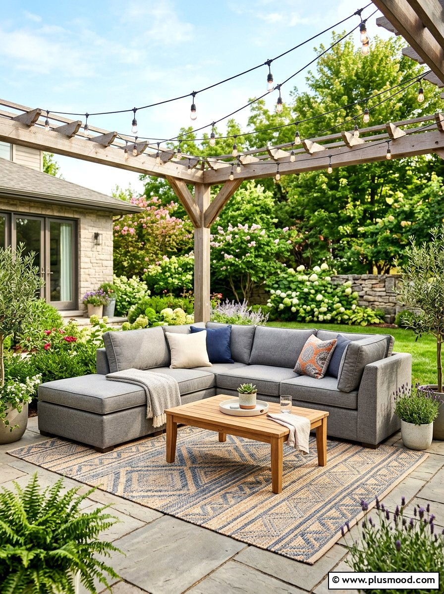 Compact Corner Sectional - 25 summer balcony seating ideas