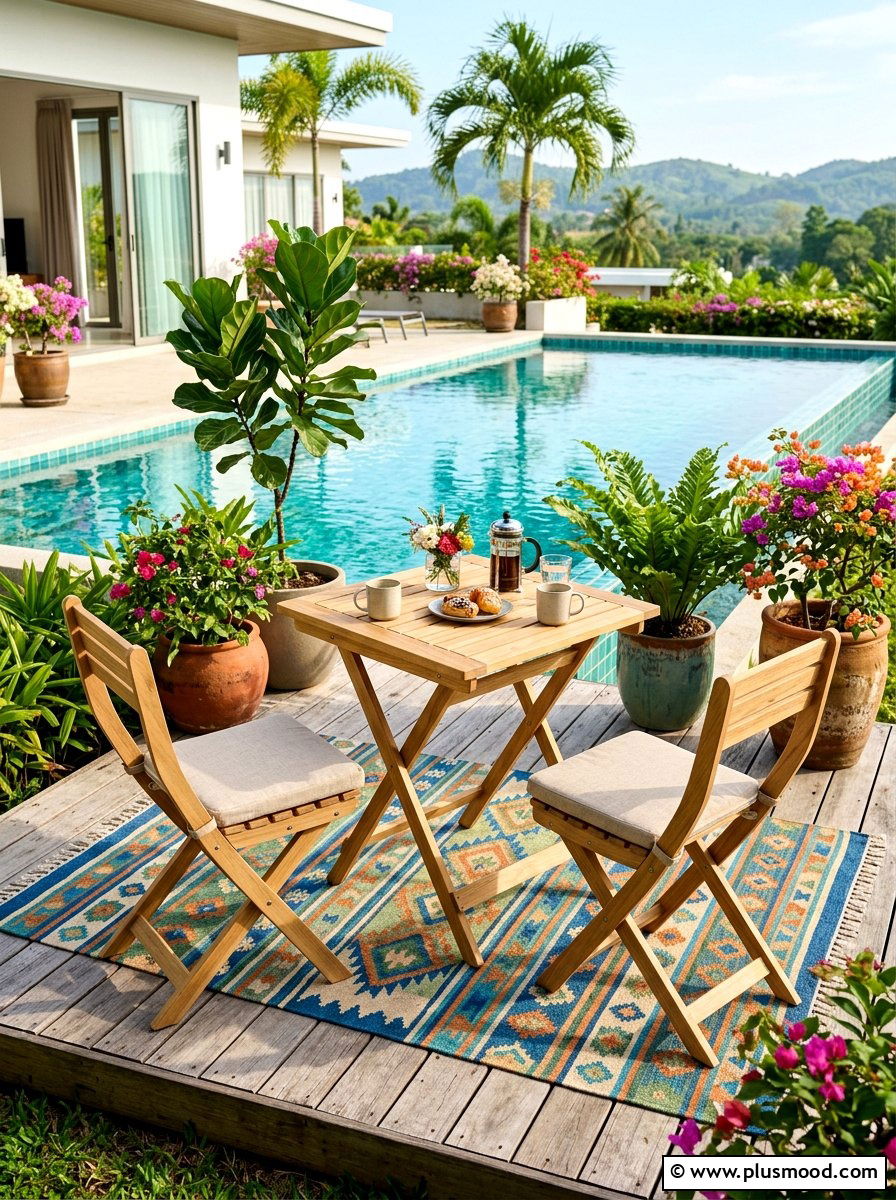 Compact Folding Set - 25 summer poolside dining ideas