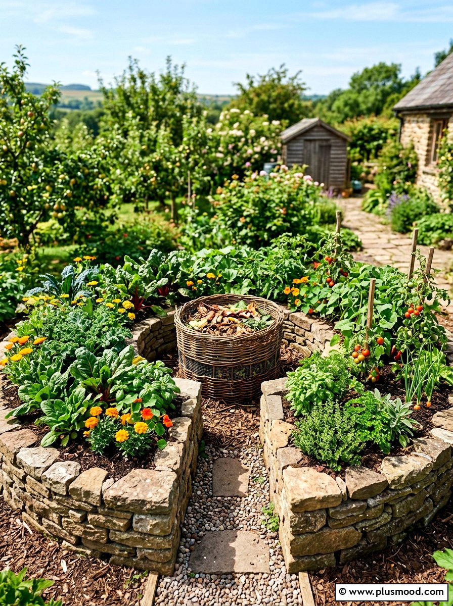 Compact Keyhole Garden - 25 small backyard ideas with raised beds
