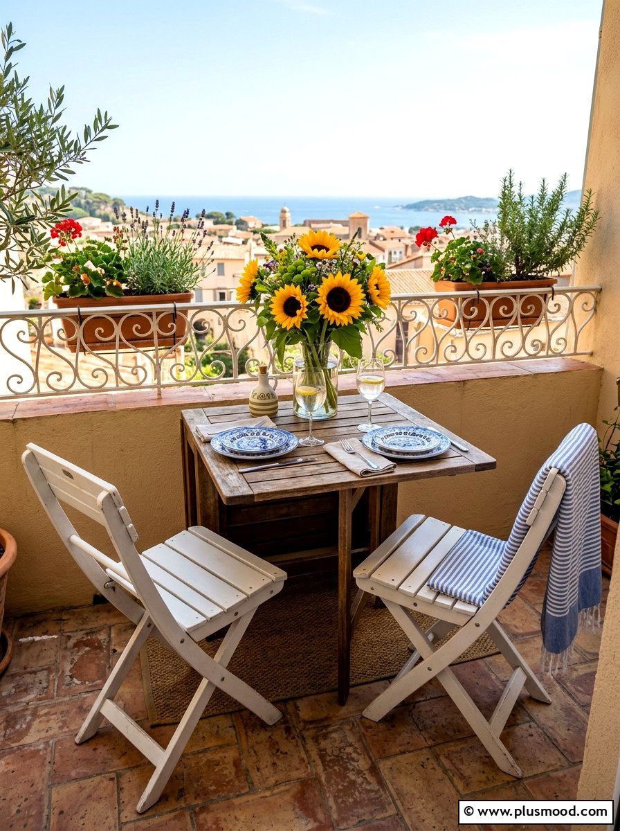 Compact Outdoor Dining - 25 summer balcony ideas