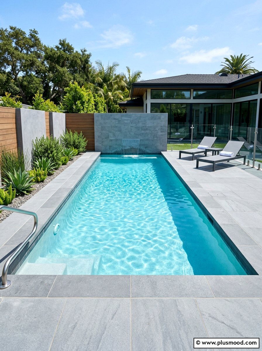 Compact Saltwater Pool - 25 pool landscaping ideas for narrow yards