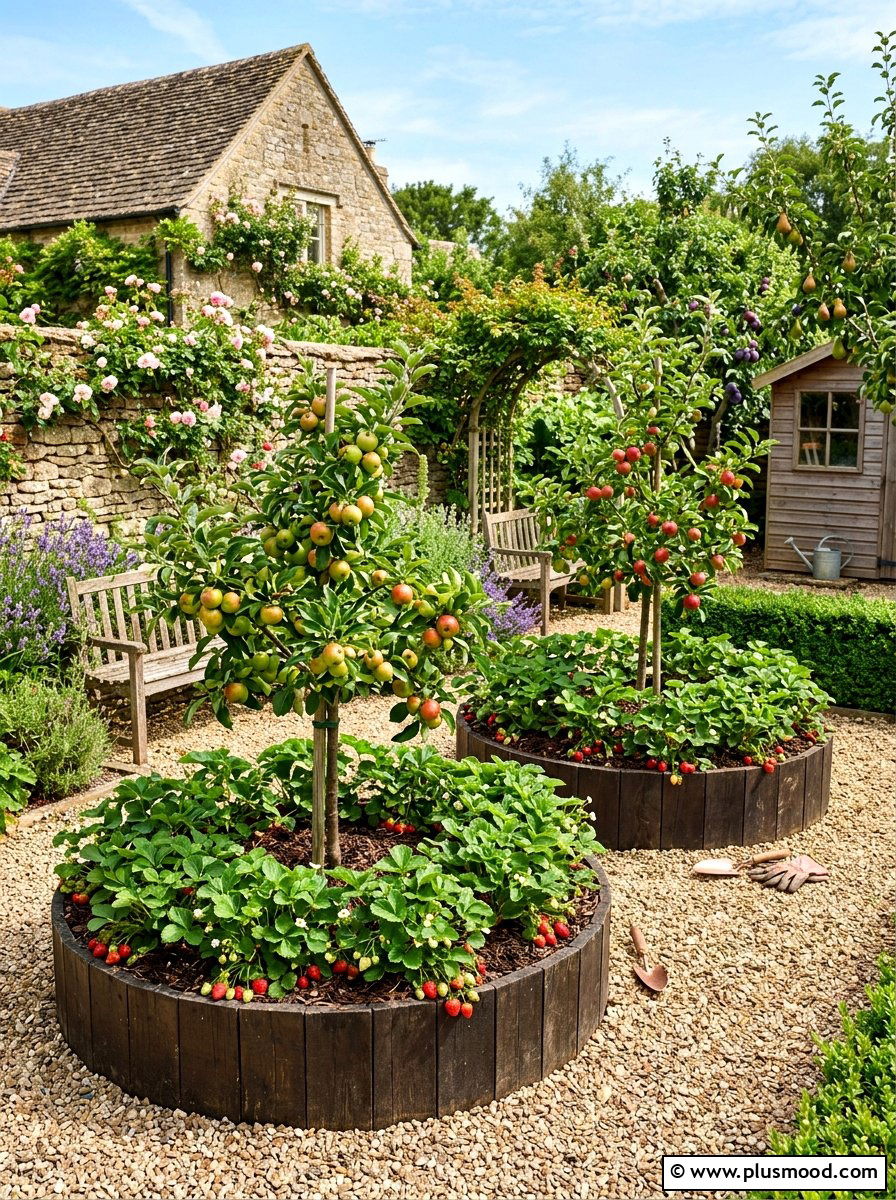 Compact orchard layout - 25 small backyard ideas with raised garden