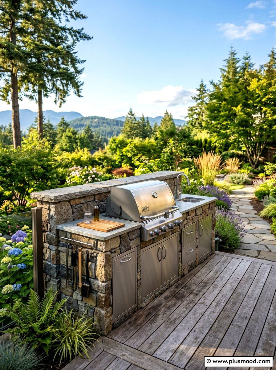 Compact outdoor kitchen - 25 small backyard ideas for narrow lots