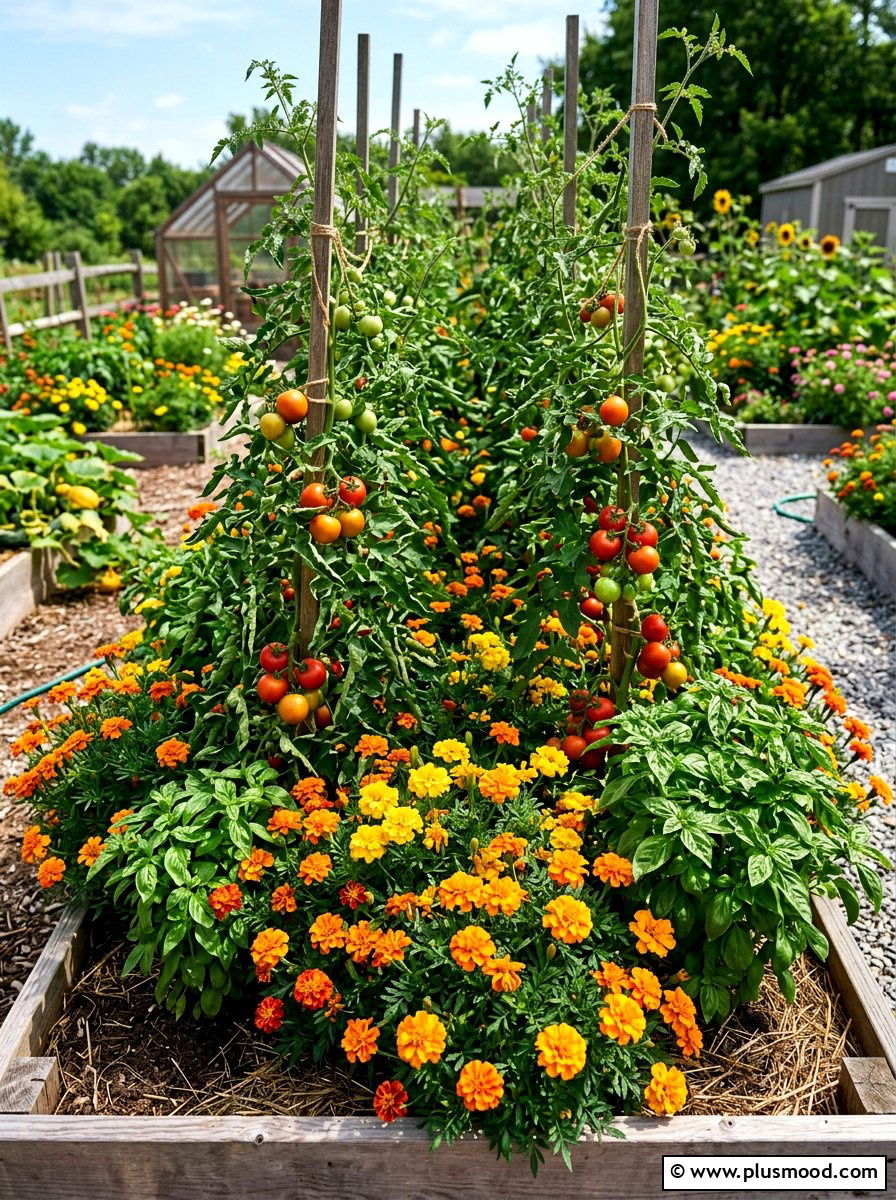Companion Planting Bed - 25 small backyard ideas with vegetable garden