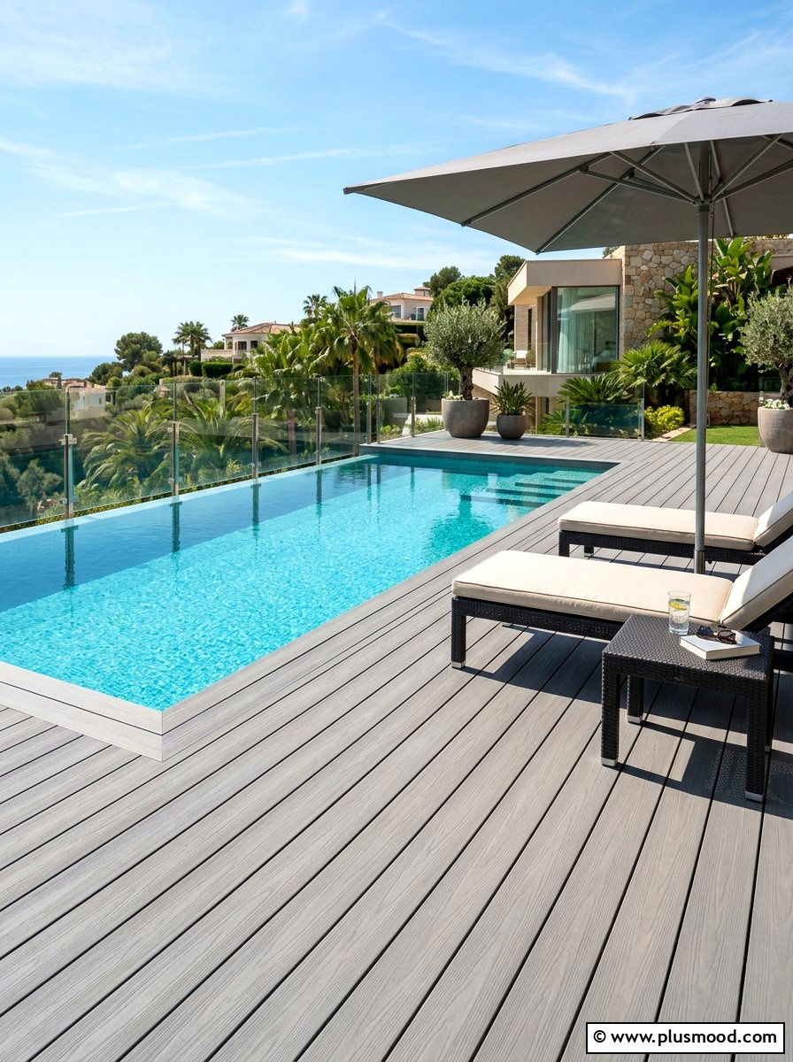Composite Decking Pool Area - 25 pool landscaping ideas low maintenance