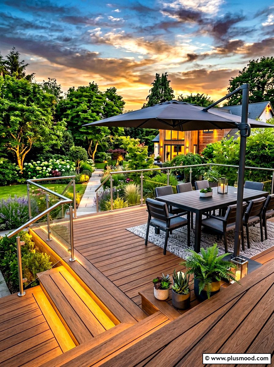 Composite Garden Deck - 25 summer low maintenance garden ideas