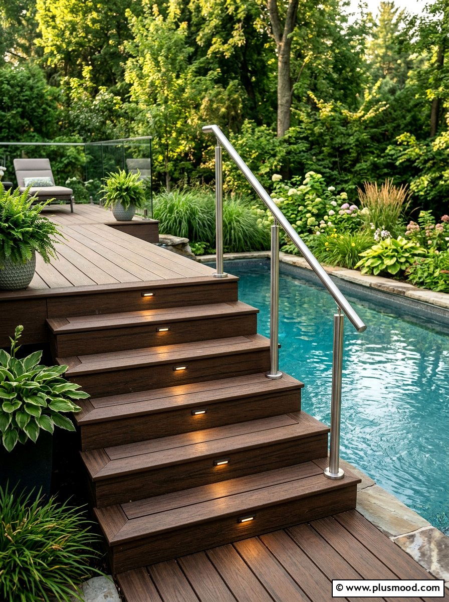 Composite Stairs For Endless Pool - 25 pool landscaping ideas for endless pools