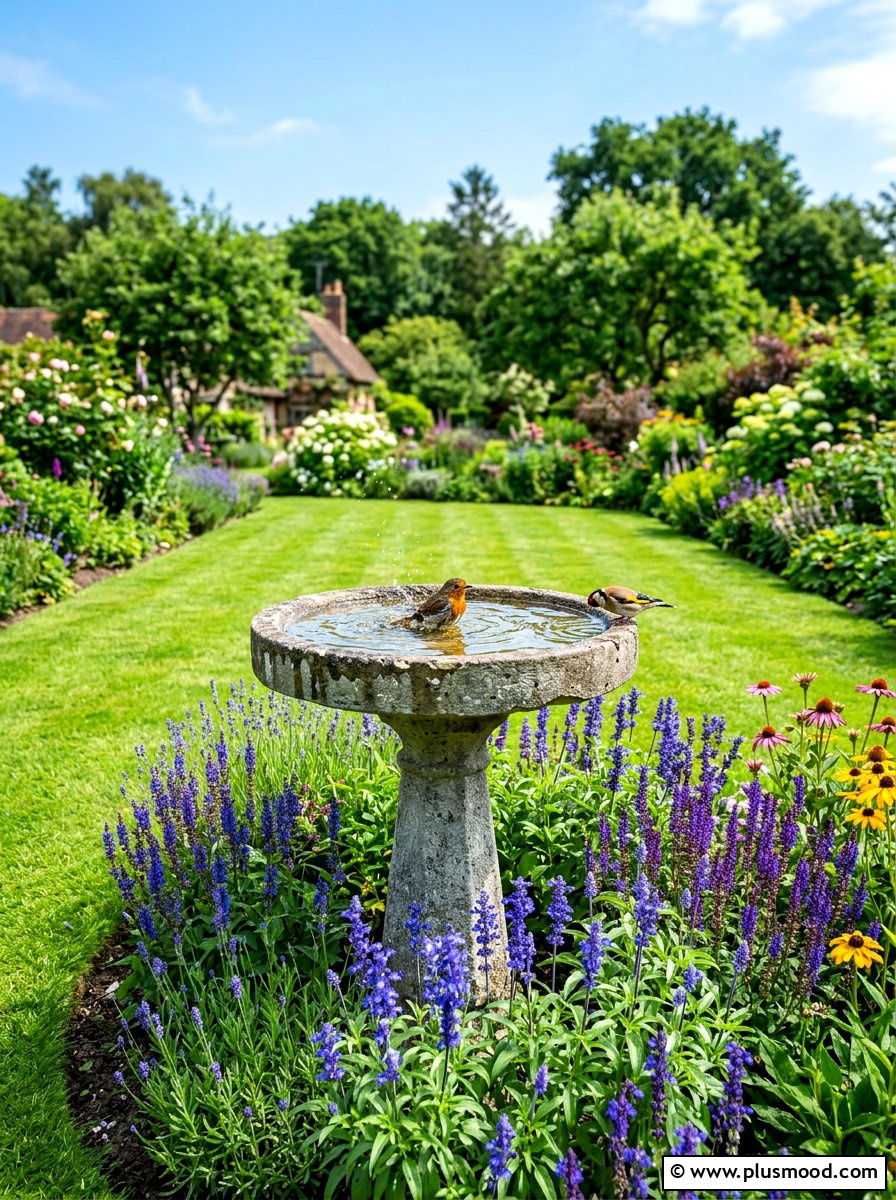 Concrete Bird Bath - 25 simple summer garden ideas