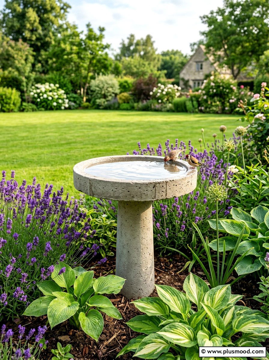 Concrete Bird Bath - 25 Outdoor Garden Decor Ideas