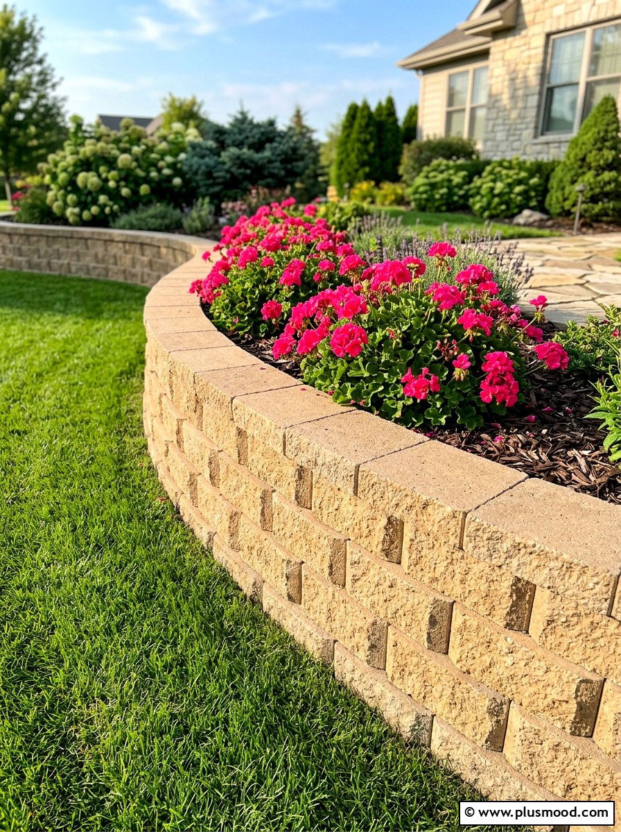 Concrete Block Garden Border - 25 summer retaining wall landscaping ideas