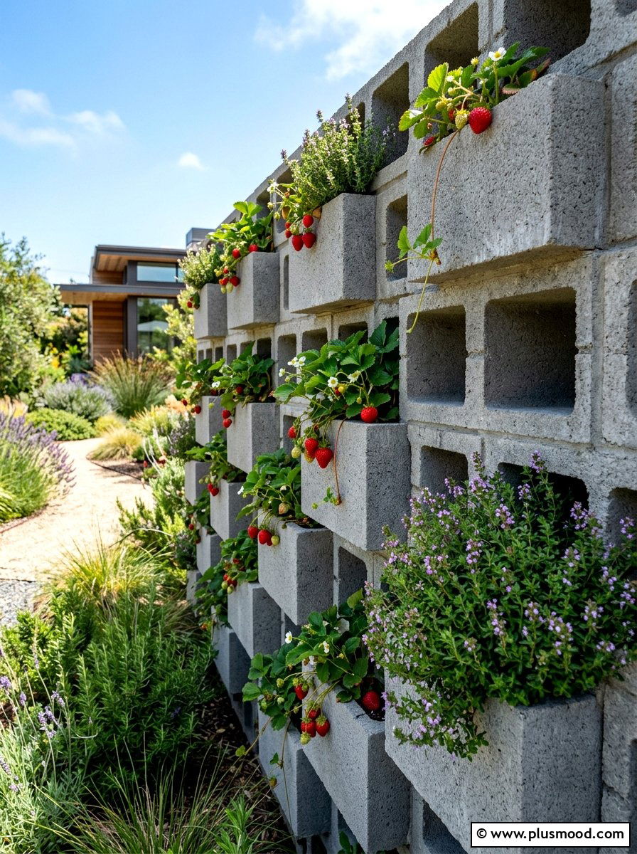 Concrete Block Planter - 25 summer vegetable planter ideas