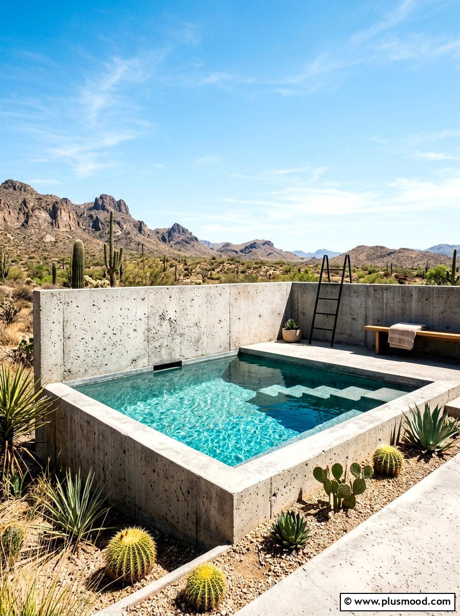 Concrete Dipping Pool - 25 summer small pool backyard ideas