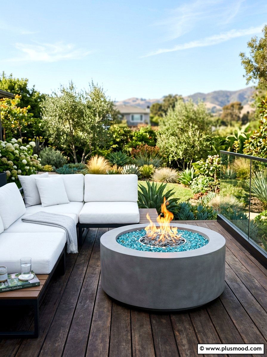 Concrete Fire Bowl - 25 small backyard ideas with fire pit