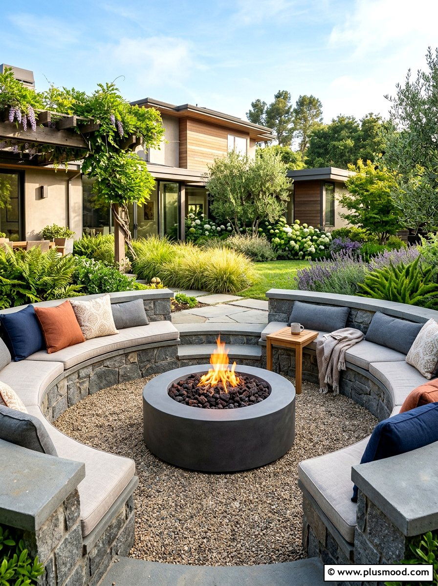 Concrete Fire Pit - 25 summer patio ideas