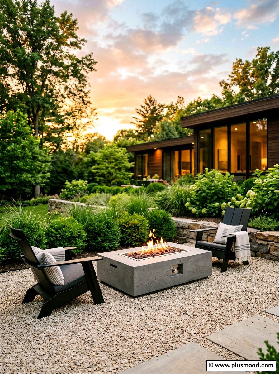 Concrete Fire Table On Gravel - 25 small backyard ideas with fire table