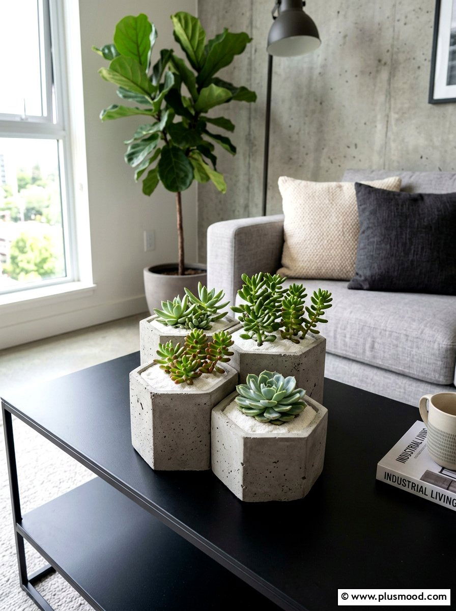 Concrete Geometric Succulent Planter - 25 summer small planter ideas