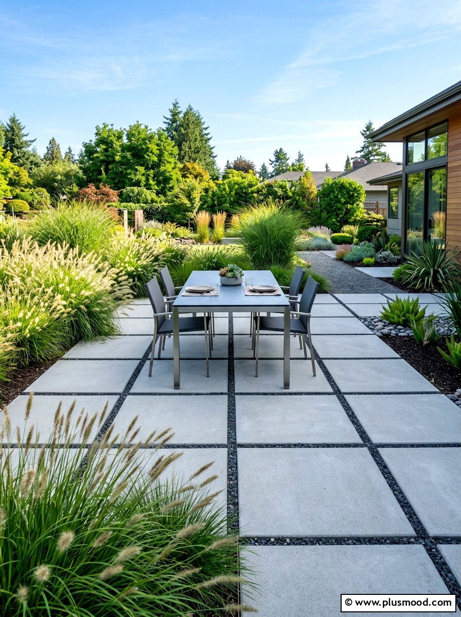 Concrete Paver Patio - 25 summer backyard modern ideas