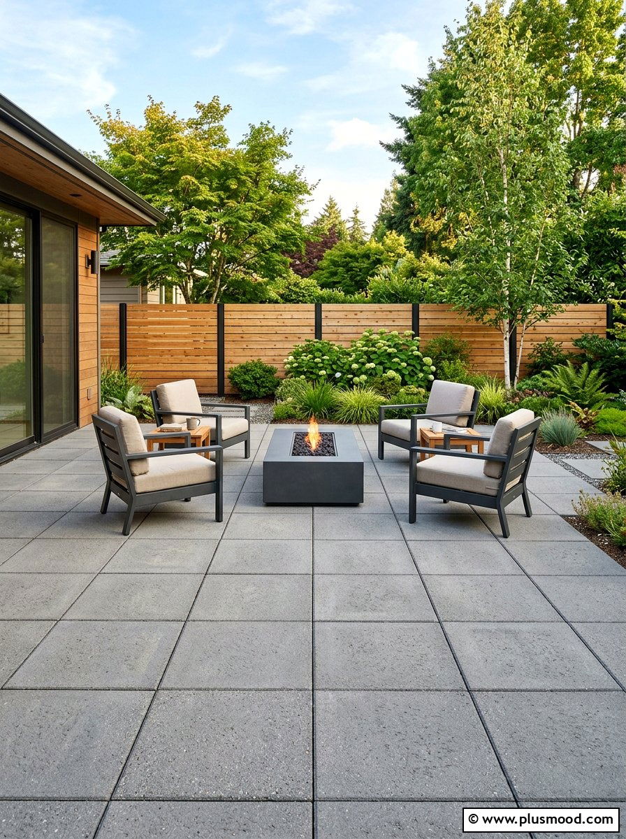 Concrete Paver Patio - 25 small backyard ideas low maintenance