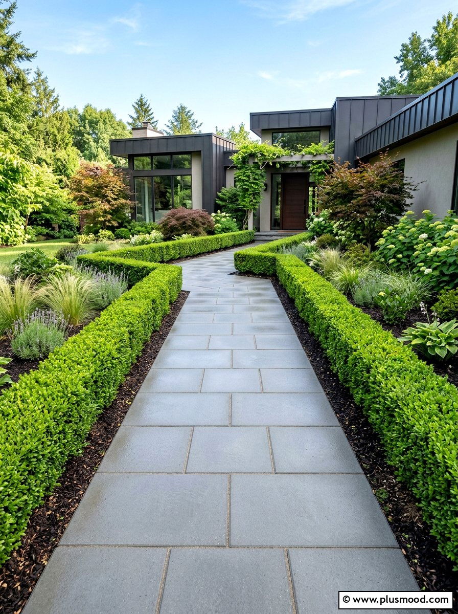 Concrete Paver Walkway - 25 small backyard ideas with curved path