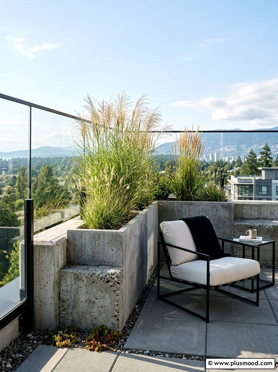Concrete Planter Balcony Reading Corner - 25 summer balcony reading corner ideas