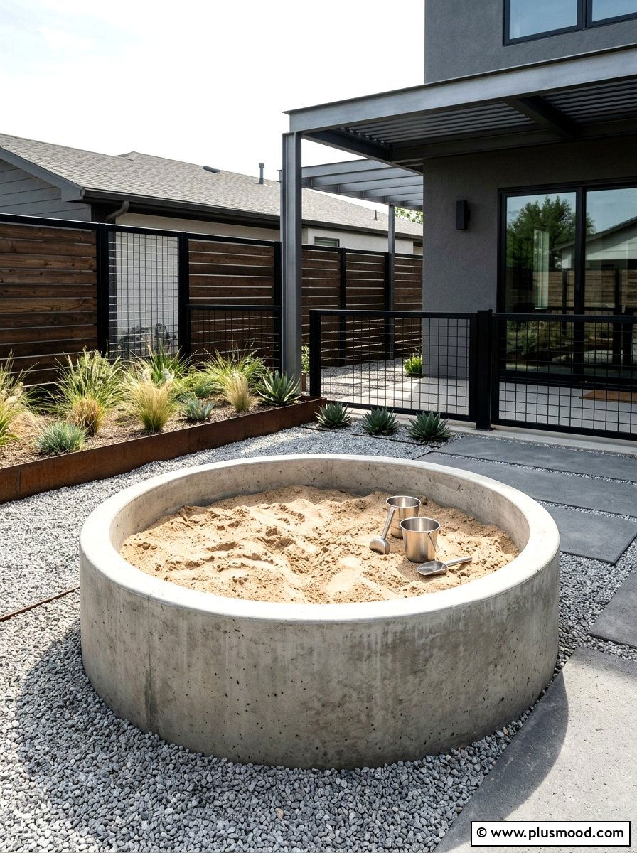 Concrete Planter Sandbox - 25 small backyard ideas with sandbox