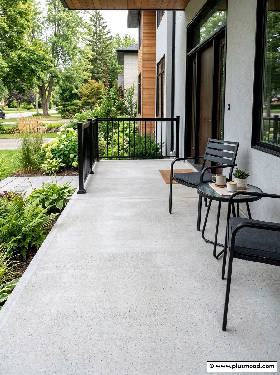 Concrete Porch Floor - 25 summer modern front porch ideas