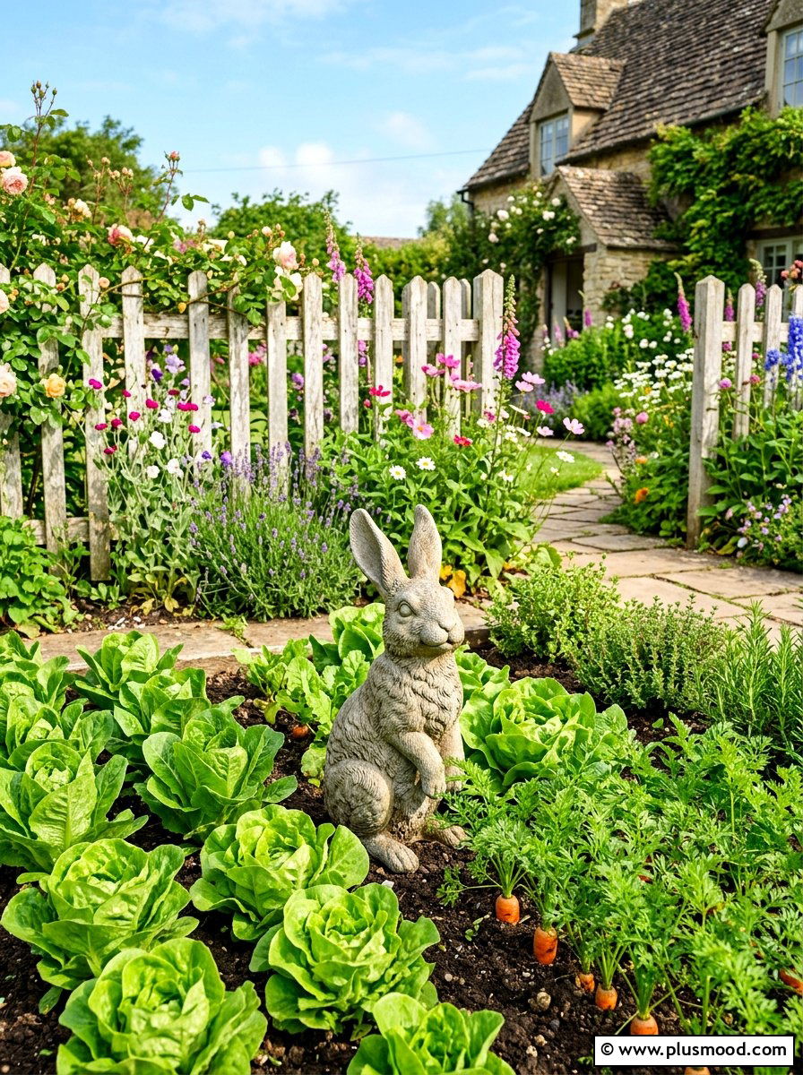 Concrete Rabbit Statue - 25 summer garden statue ideas
