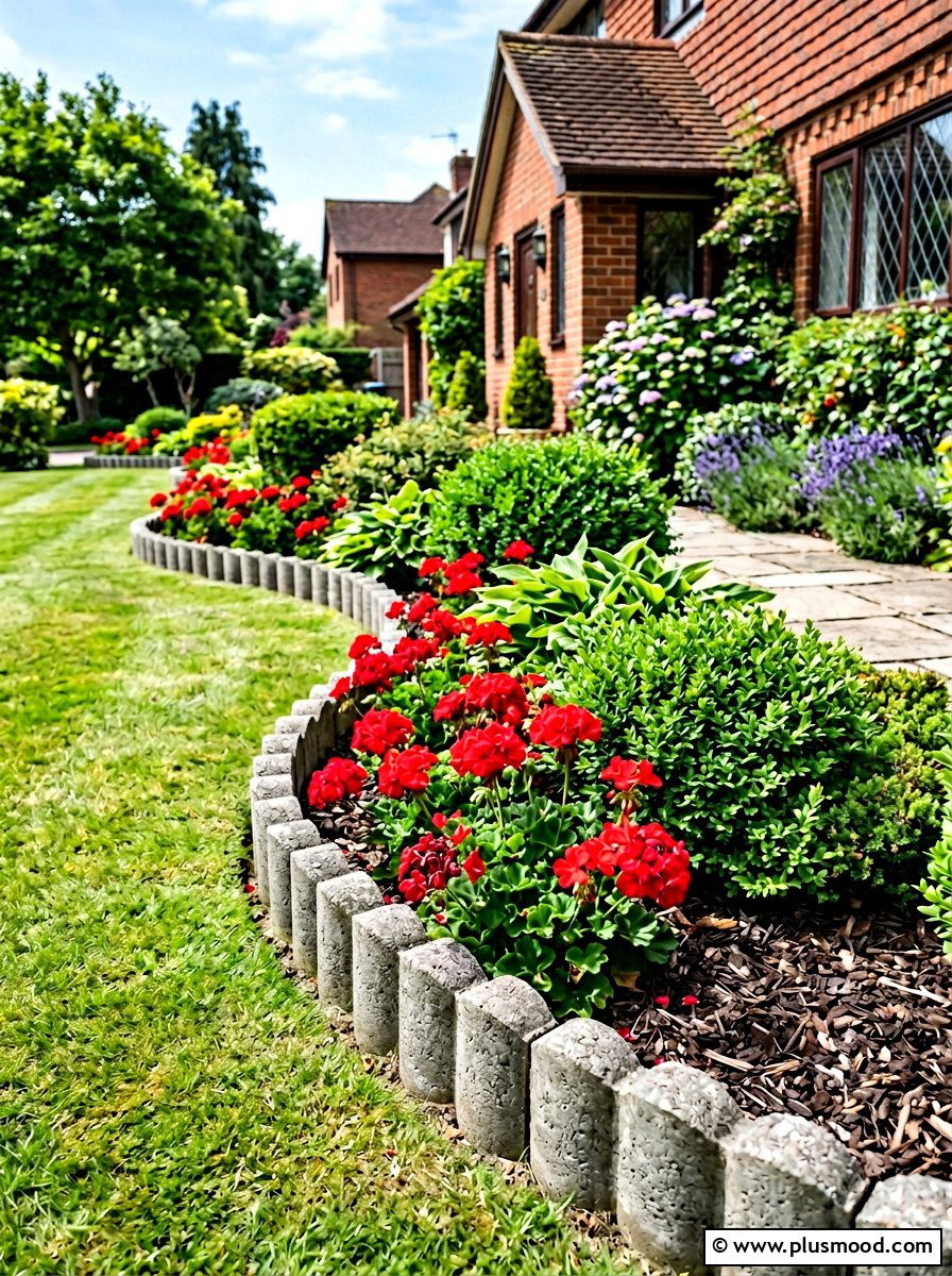 Concrete Scalloped Edging - 25 summer flower bed edging ideas