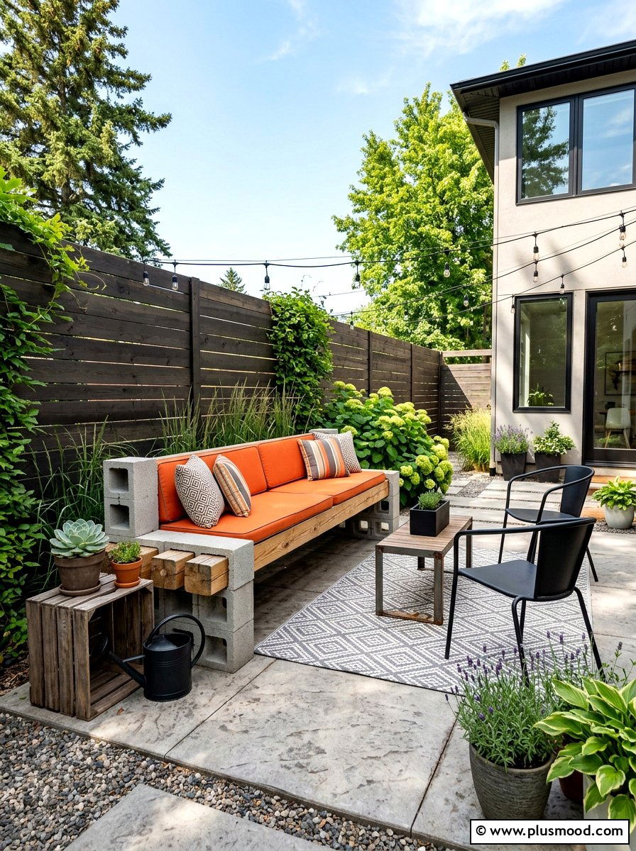 Concrete block seating - 25 summer backyard seating ideas