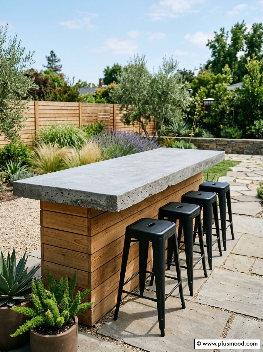 Concrete outdoor bar top - 25 small backyard ideas with outdoor bar