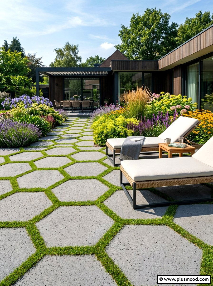 Concrete pavers layout - 25 summer concrete patio ideas for summer