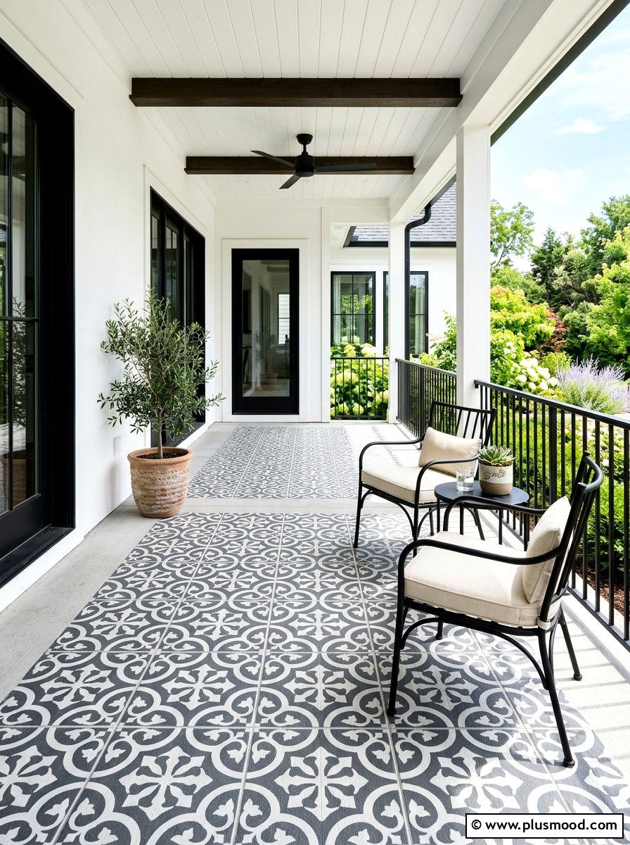 Concrete porch floor - 25 summer porch ideas