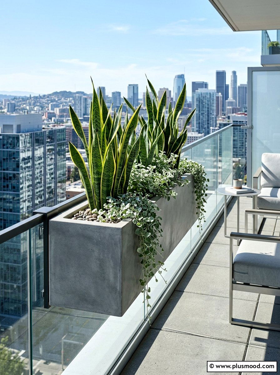 Concrete railing planter box - 25 summer railing planter ideas