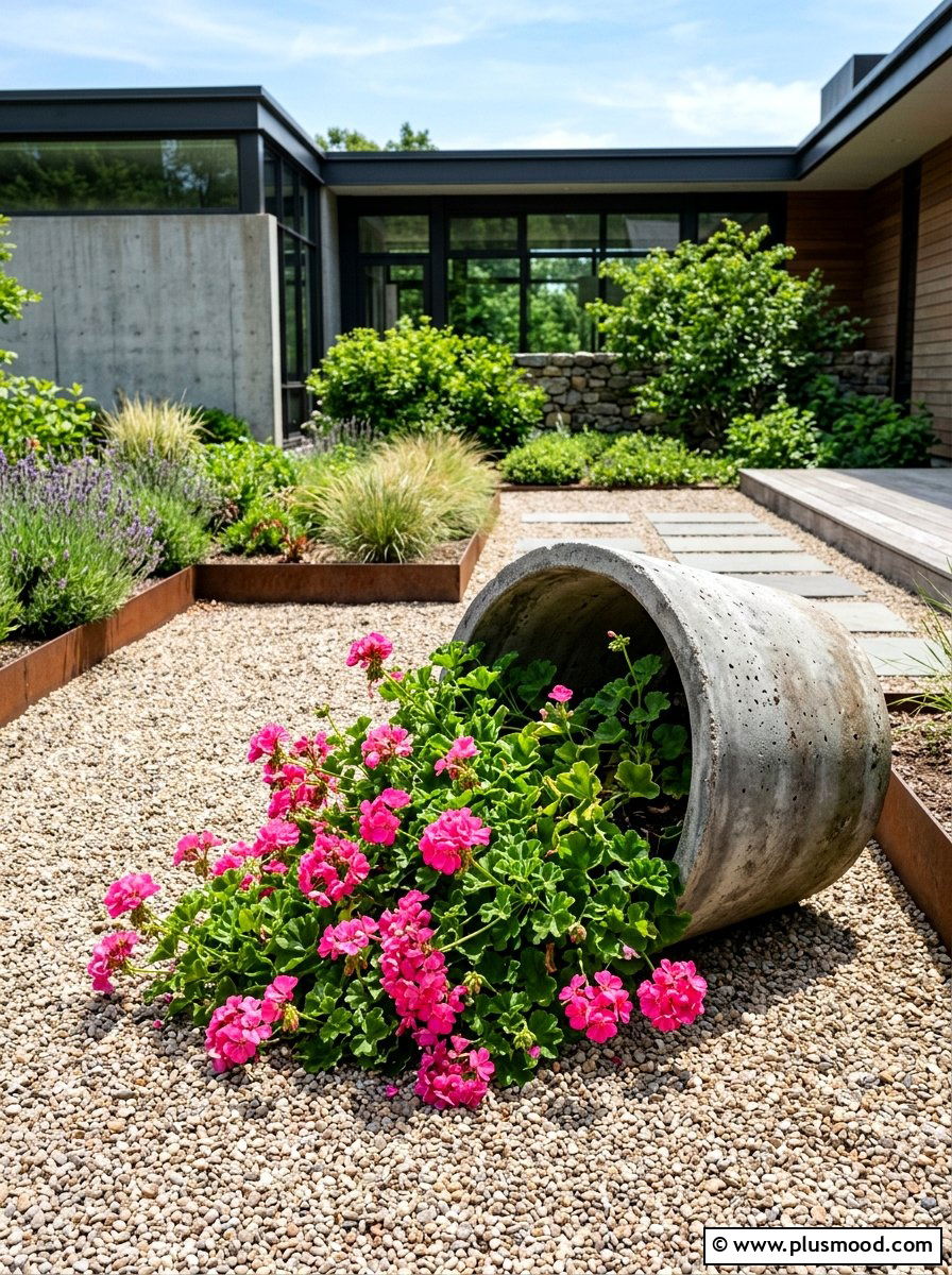 Concrete spill planter - 25 summer spill planter ideas