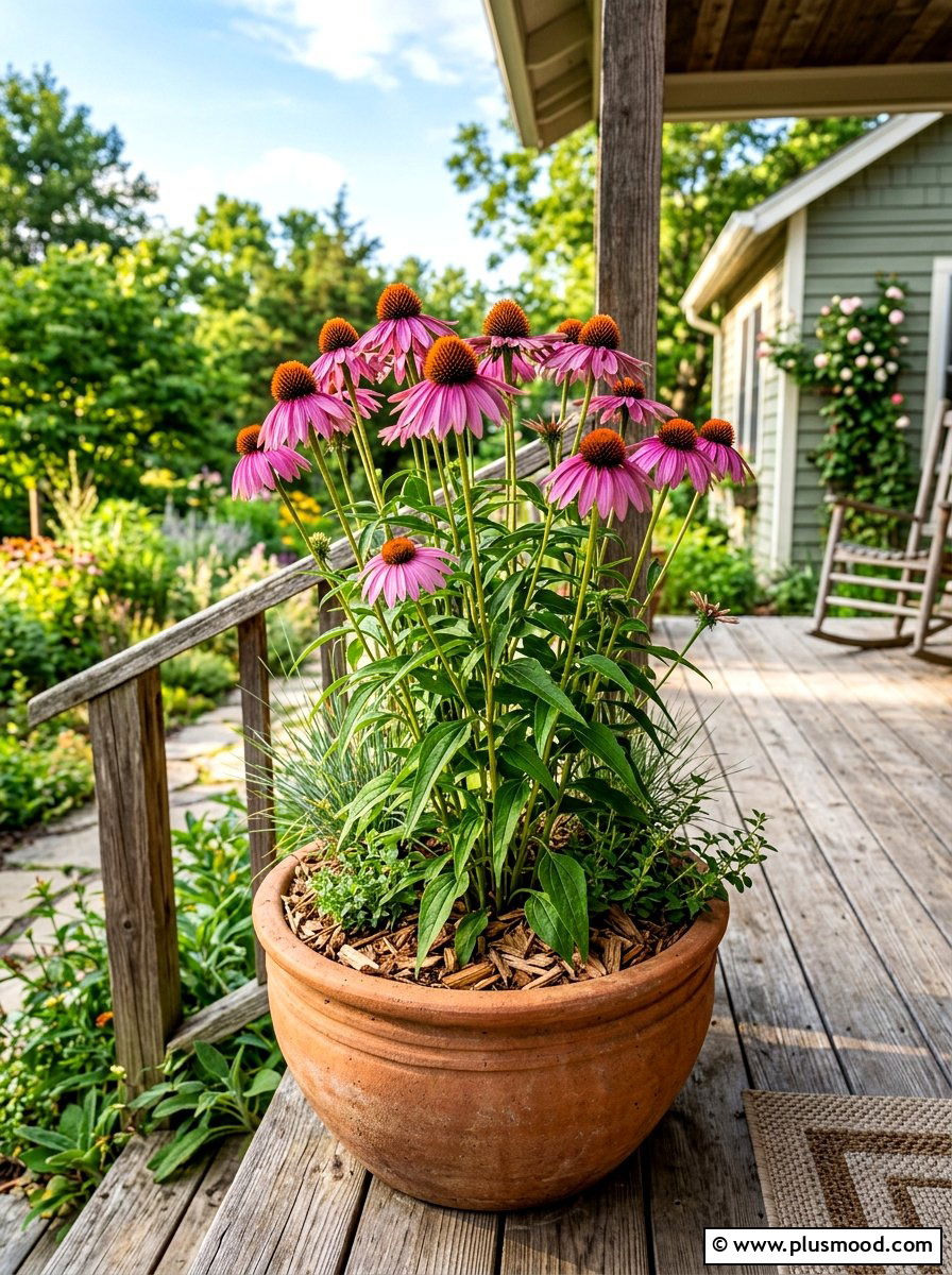 Coneflower Native Porch Planter - 25 late summer planter ideas for porch