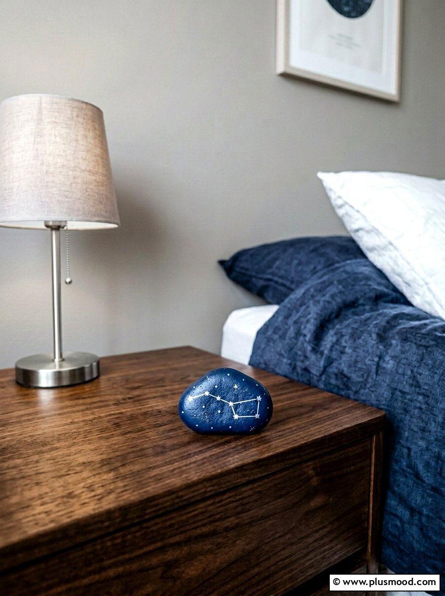 Constellation pebble - 25 painted rock ideas with positive affirmations