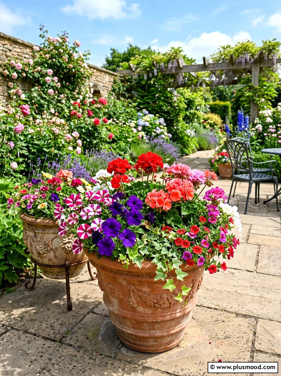 Container Flower Arrangement - 25 summer flower garden ideas