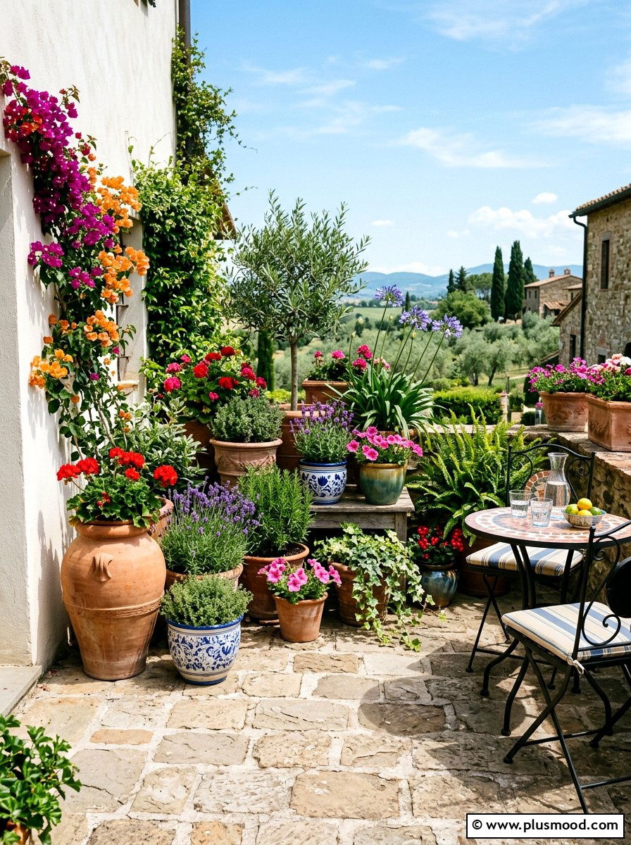 Container Garden Arrangement - 25 small backyard ideas with patio