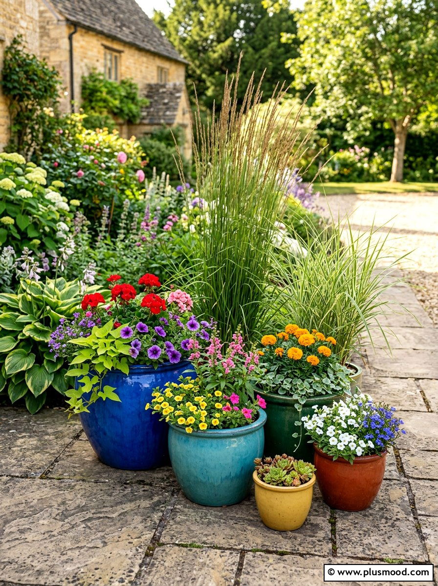 Container Garden - 25 small backyard ideas for corner lots