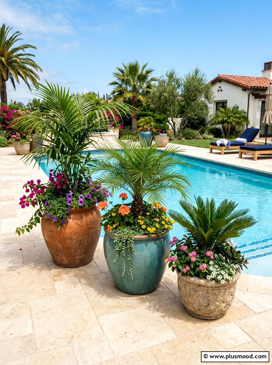 Container Plants For Pool Area - 25 Pool Landscaping Ideas
