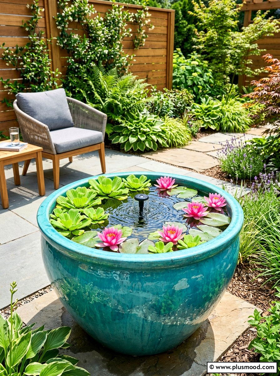 Container Pond - 25 summer pond ideas for backyard