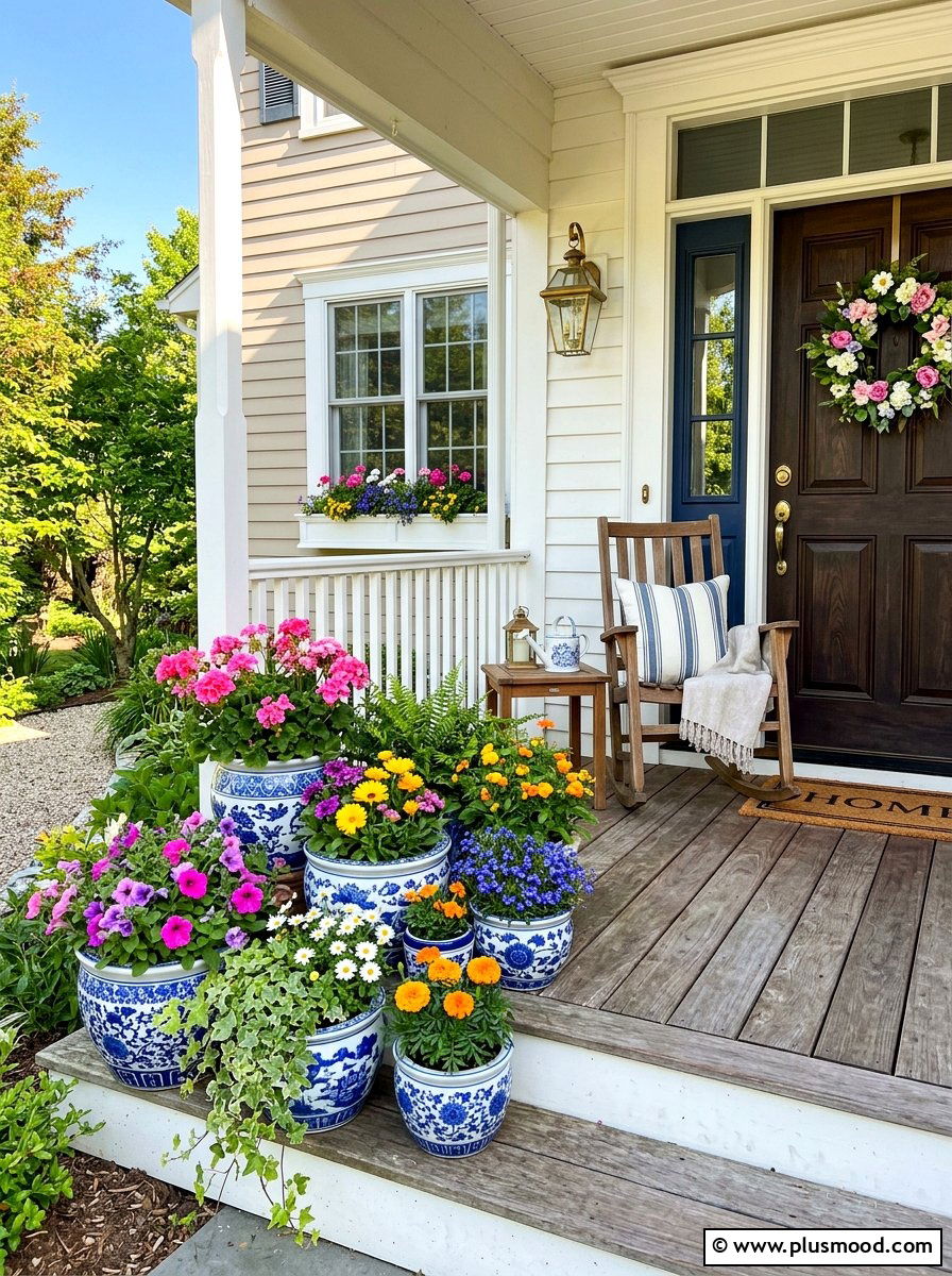 Container garden porch decor - 25 cozy summer backyard ideas
