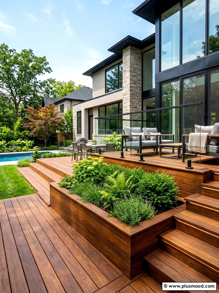 Contemporary Backyard Deck - 25 summer luxury backyard oasis ideas